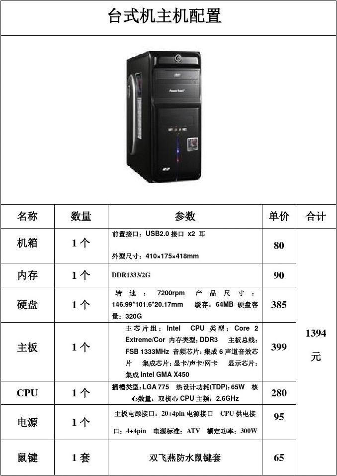 电脑机房主机配置详解